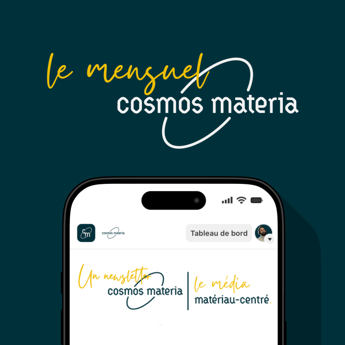 cosmosmateria newsletters logotype le mensuel
